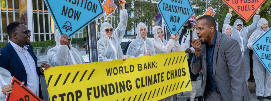 Rally outside World Bank Building Washington DC
